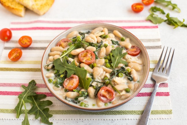 Creamy White Beans with Goat Cheese