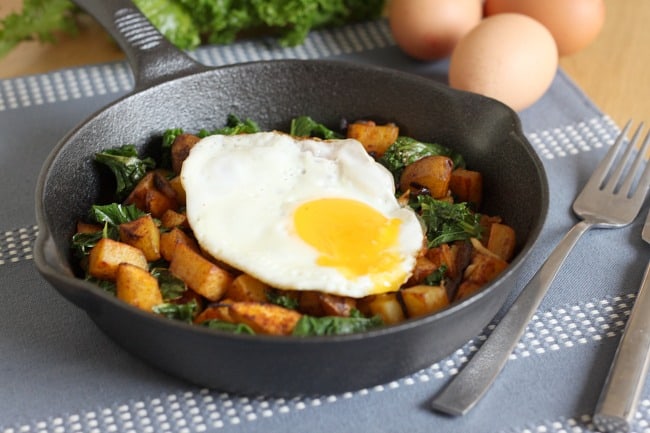 Kale and potato breakfast hash