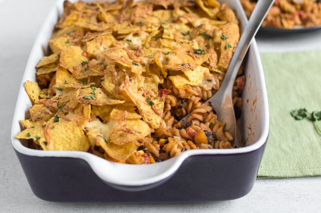 Nacho pasta bake