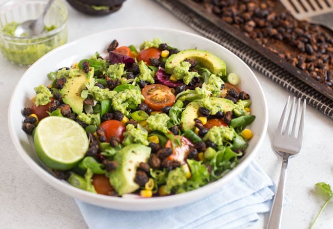 Roasted Black Bean Taco Salad